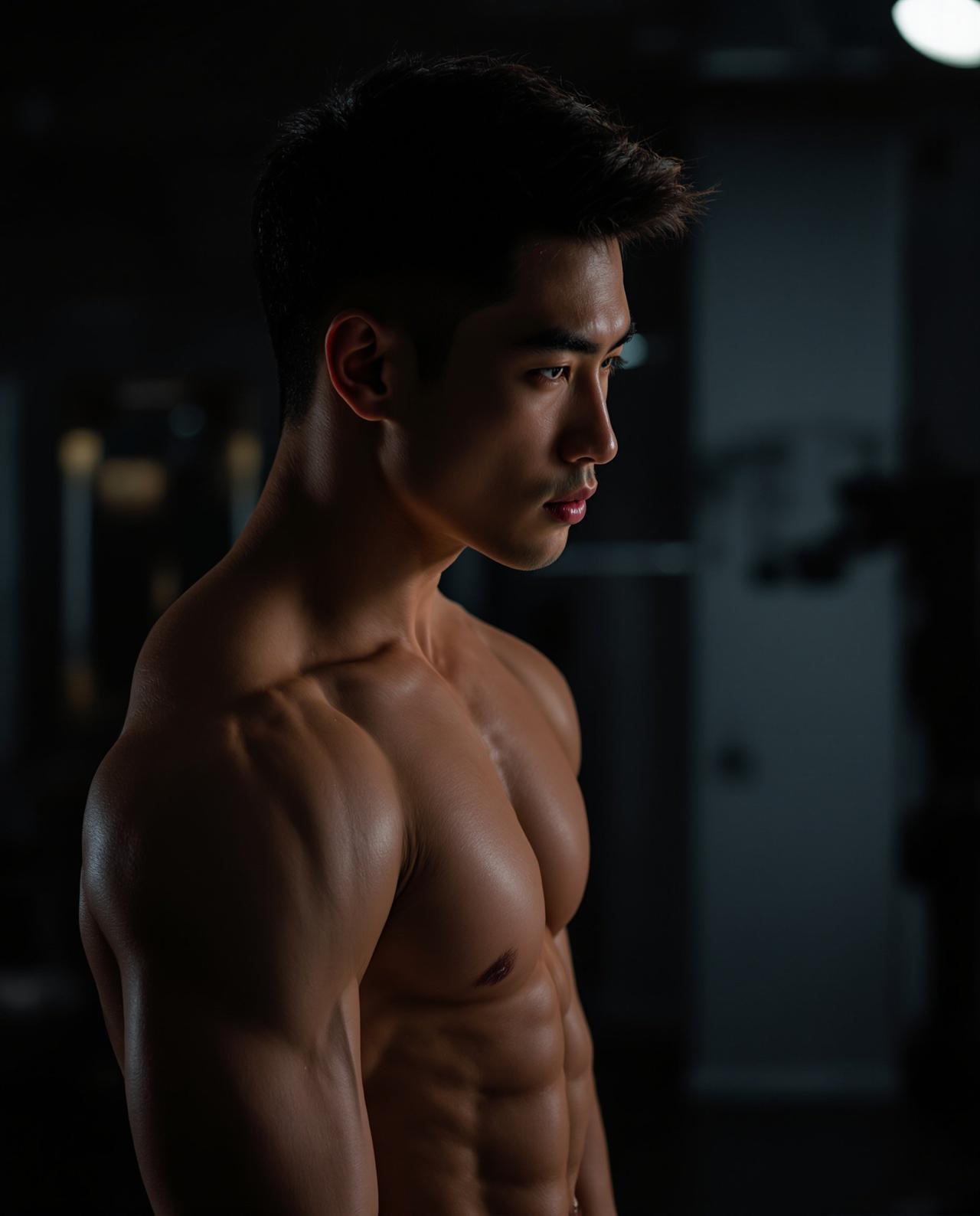 某男星健身肌肉写真