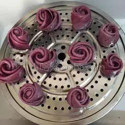 紫薯玫瑰花馒头视频,美味与颜值并存